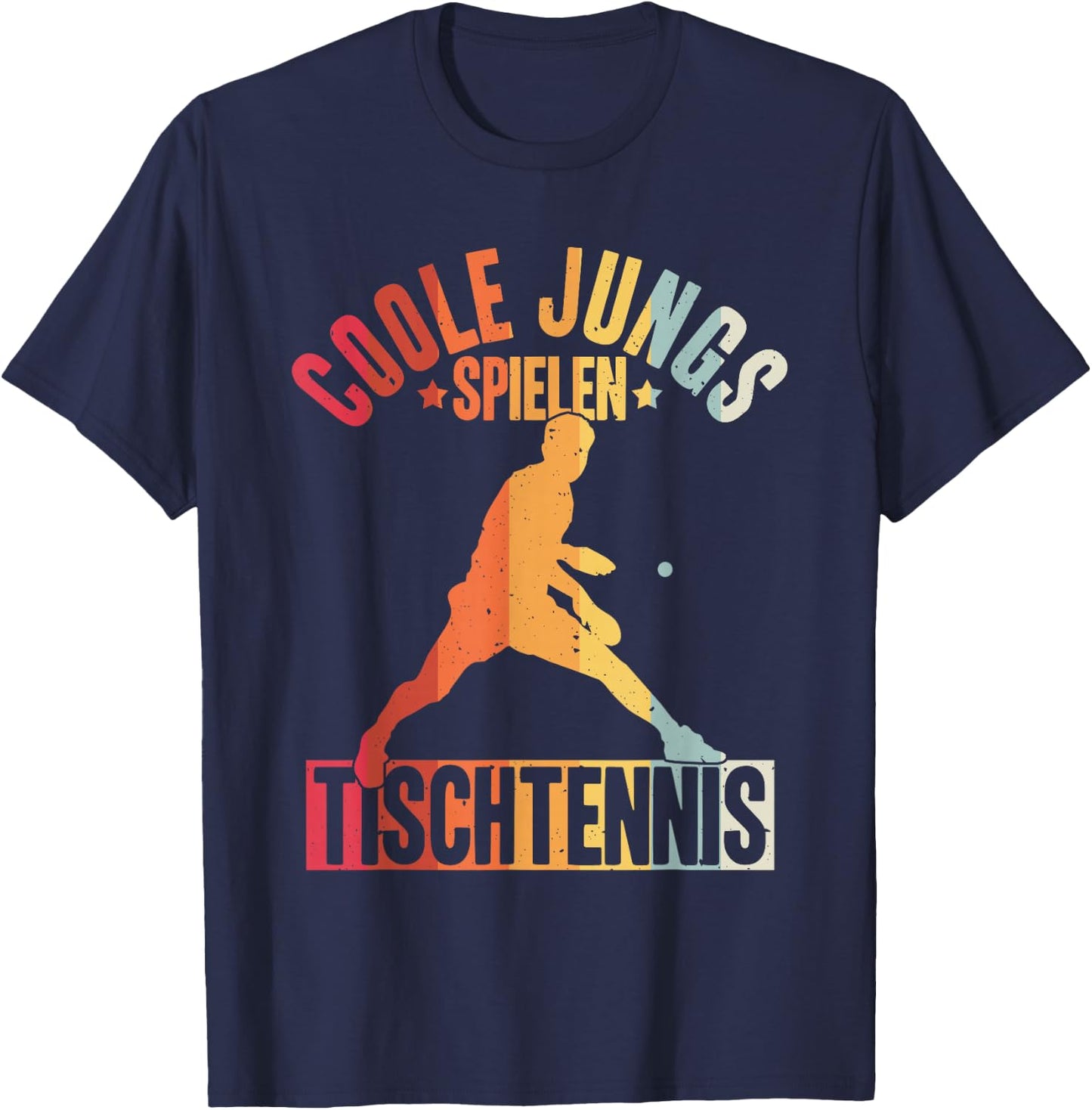 Cool Boys Play Table Tennis Kids Ping Pong Boys , black, s T-Shirt - T-Shirt | Navy