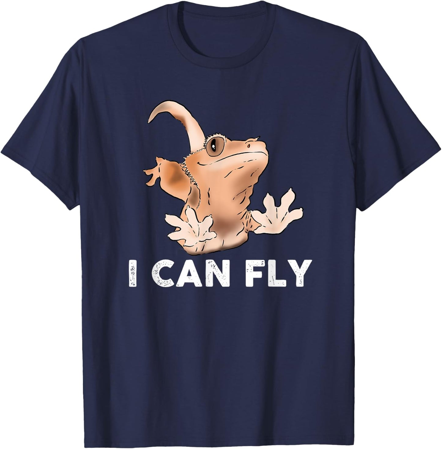 Funny Crested Gecko, Gecko Lover, Gecko Humor, Crestie Gift T-Shirt - T-Shirt | Navy