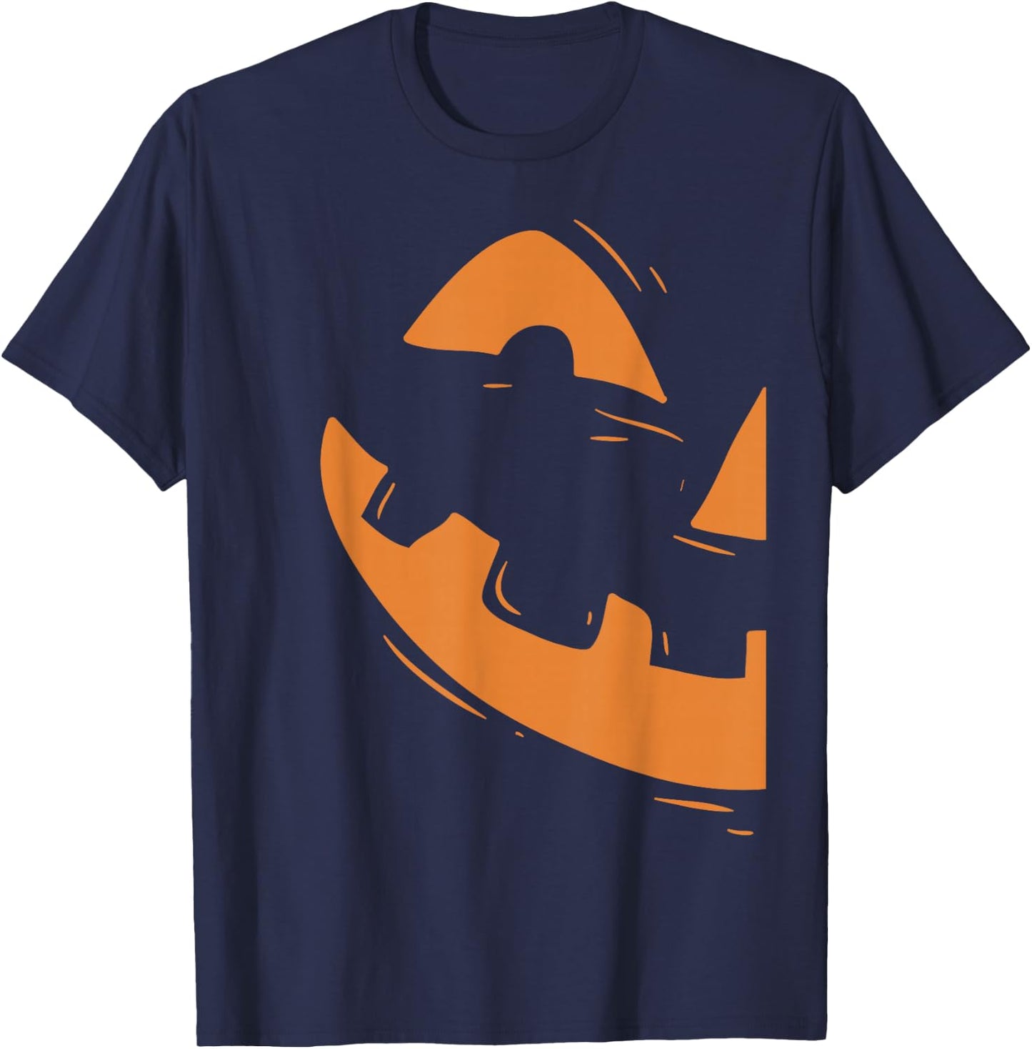 Jack-O-Lantern Shirt Pumpkin Face Halloween Matching Couple T-Shirt - T-Shirt | Navy