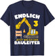 Children's Endlich 3rd Birthday Digger 3 Birthday Building Director, black, 80 T-Shirt - T-Shirt | Navy