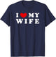I Heart My Wife, I Love My Wife Small T-Shirt - T-Shirt | Navy
