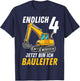 Children's 4th Birthday Boy Decoration Digger Birthday 4 Years , black T-Shirt - T-Shirt | Navy