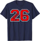 Class of 2026 - Letterman Style Red Class of 26 Swag Gift 2 T-Shirt - T-Shirt | Navy