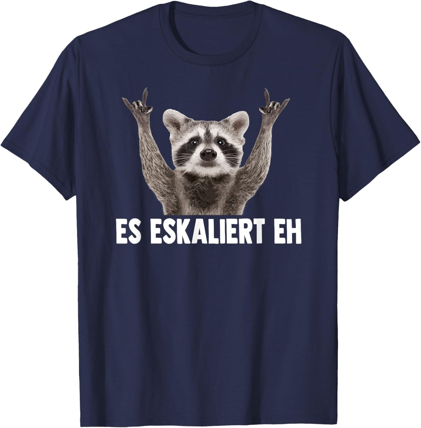 ES ESKALIERT EH X PEDRO Escalation Raccoon Meme Racoon , black T-Shirt - T-Shirt | Navy