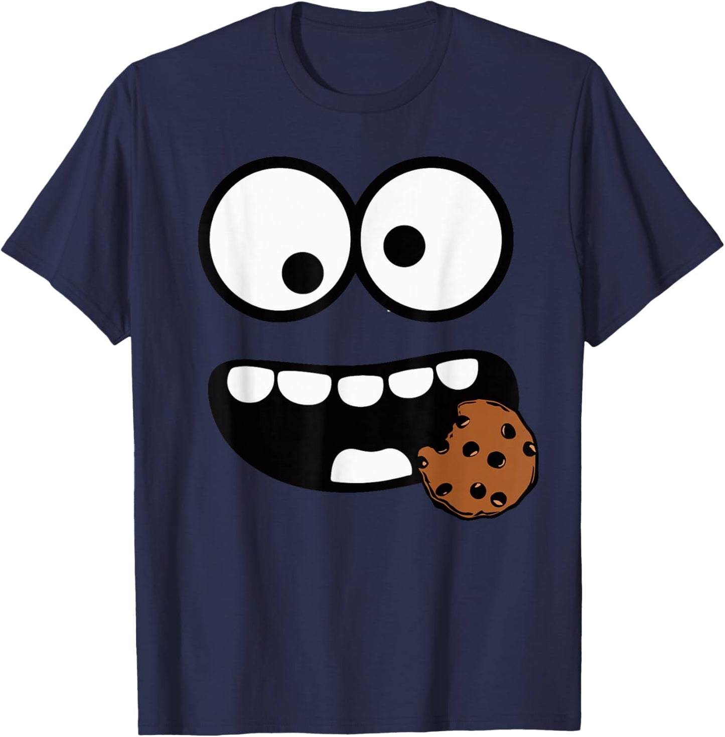Cute Cookie and Scary Monster Halloween T T-Shirt - T-Shirt | Navy