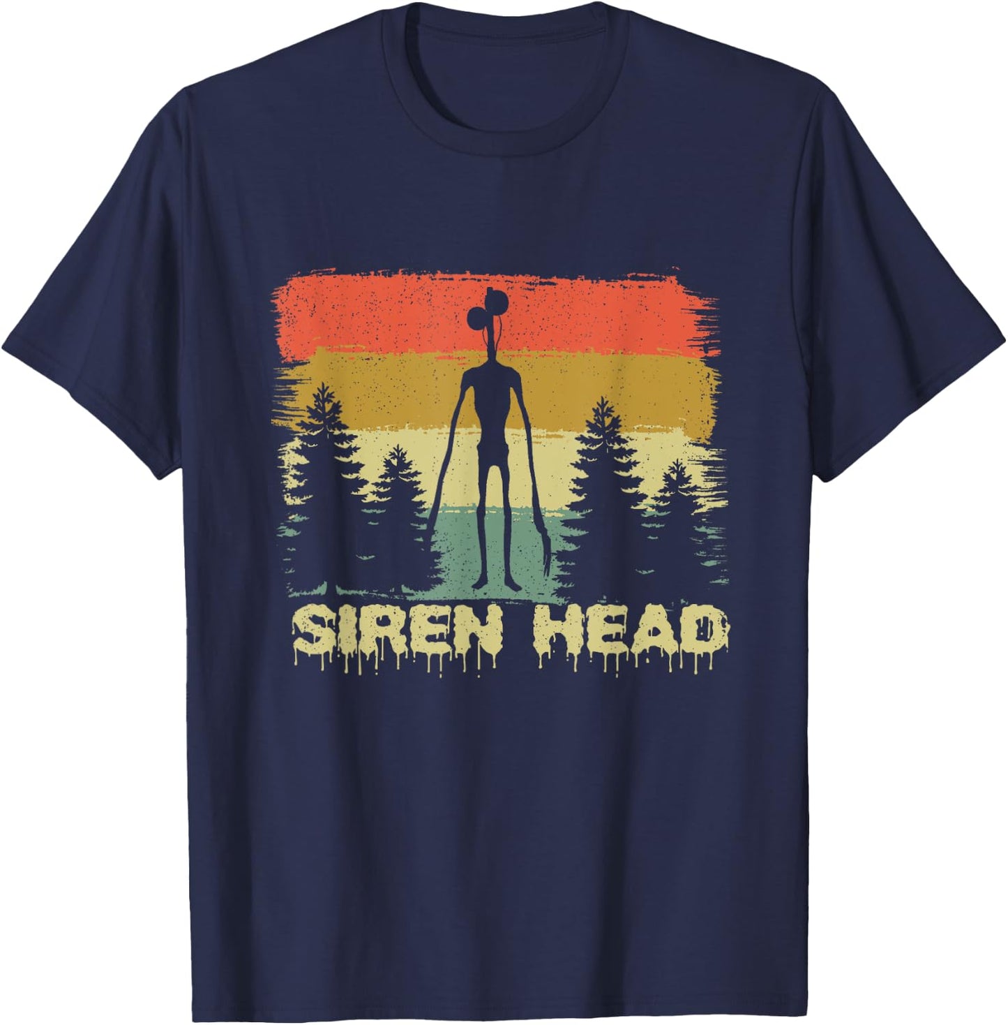 Monster Myth Siren Head Mysterious Creature Creepy Halloween T-Shirt - T-Shirt | Navy