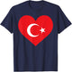 I Love Türkiye In My Heart Drapeau turc Art National Pride T-Shirt - T-Shirt | Navy