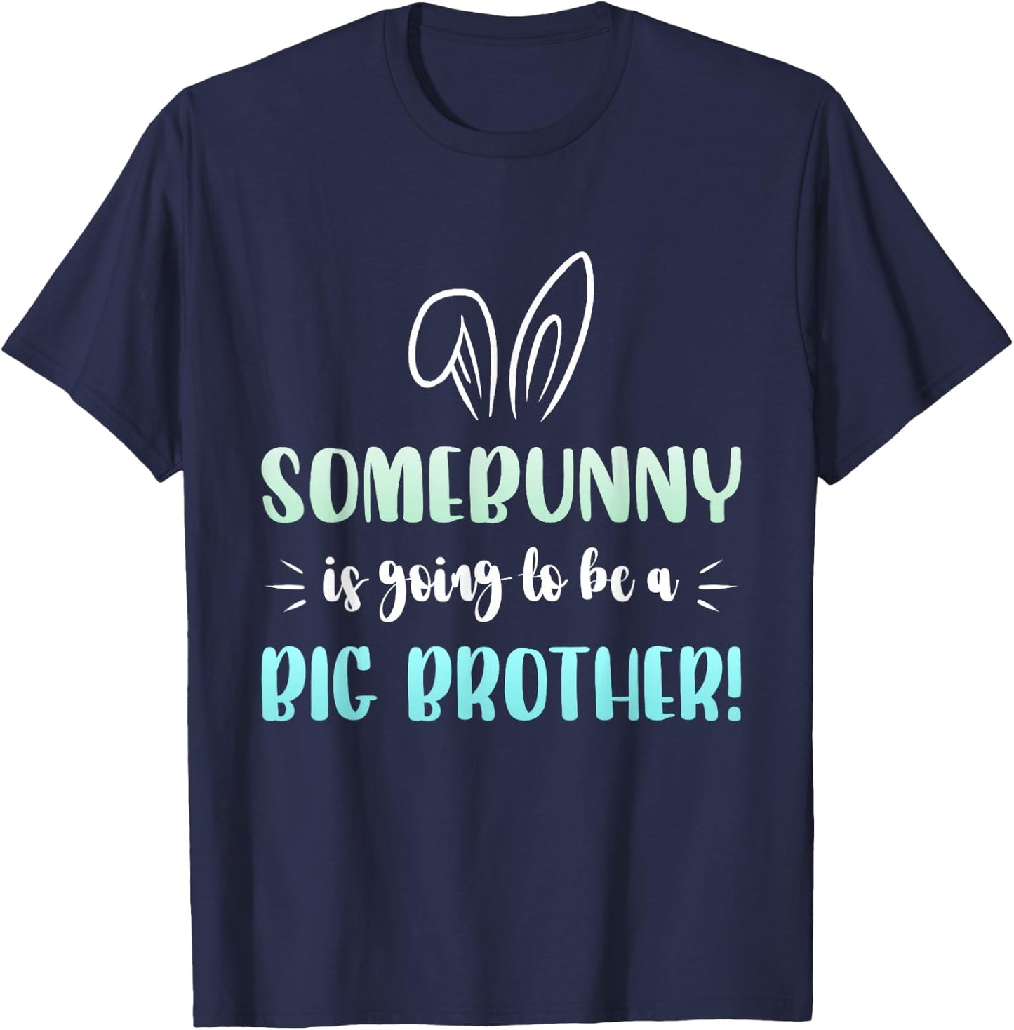 Kids Easter Pregnancy Announcement Somebunny Big Brother T-Shirt - T-Shirt | Navy