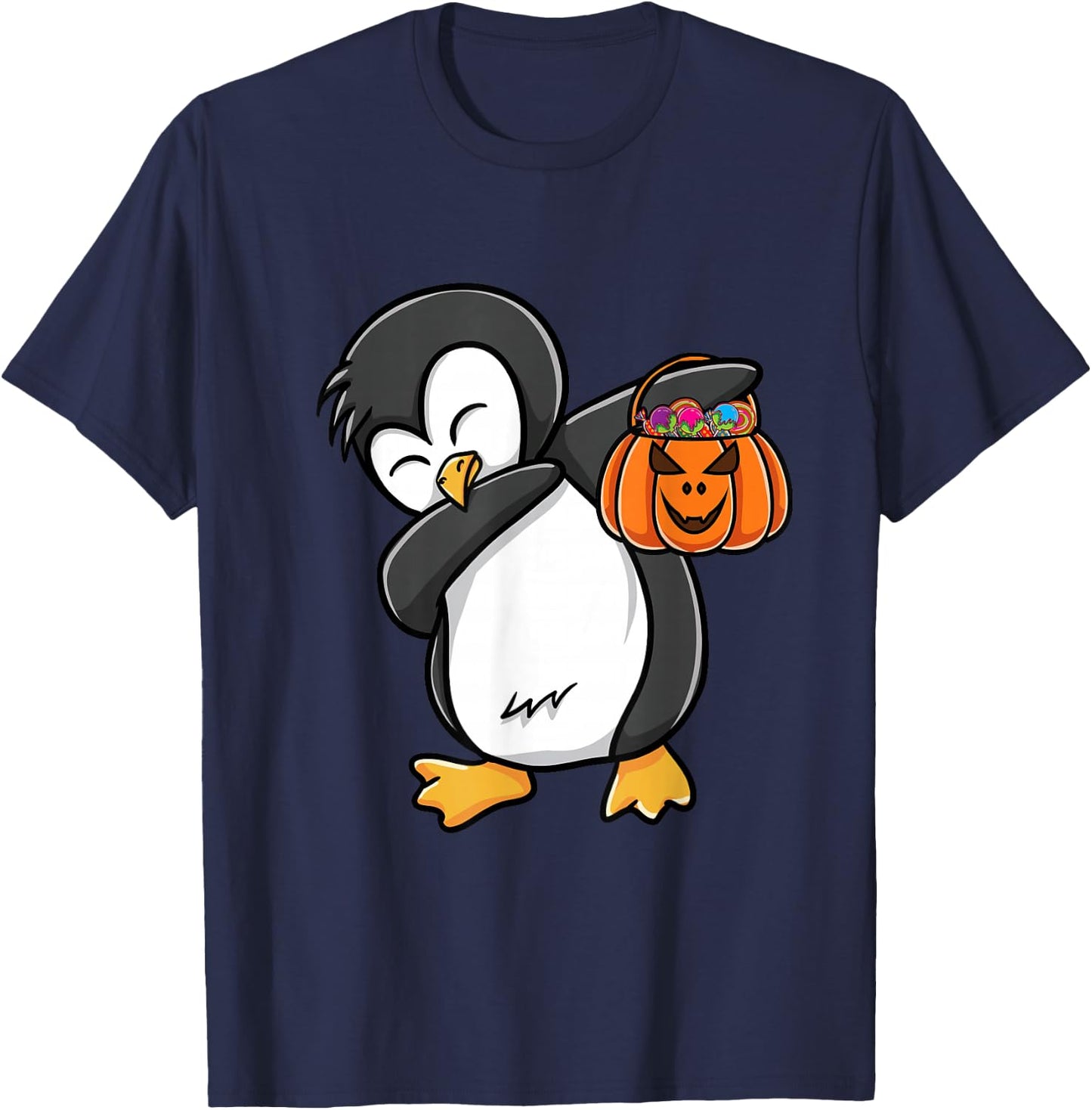 Dabbing Penguin Halloween T-Shirt - T-Shirt | Navy