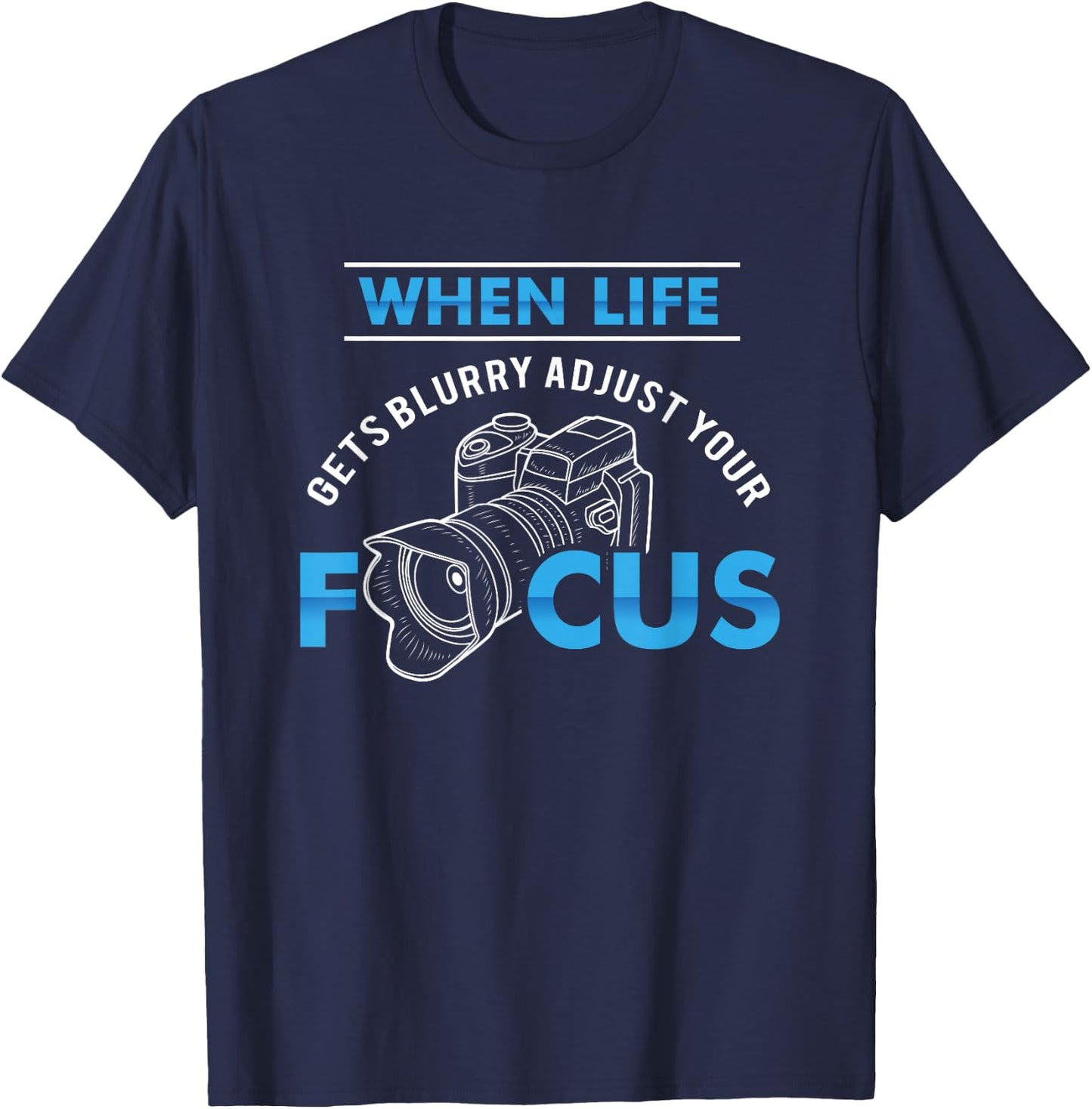 Photographer Fashion Black Modern Casual Photography T-Shirt - T-Shirt | Navy