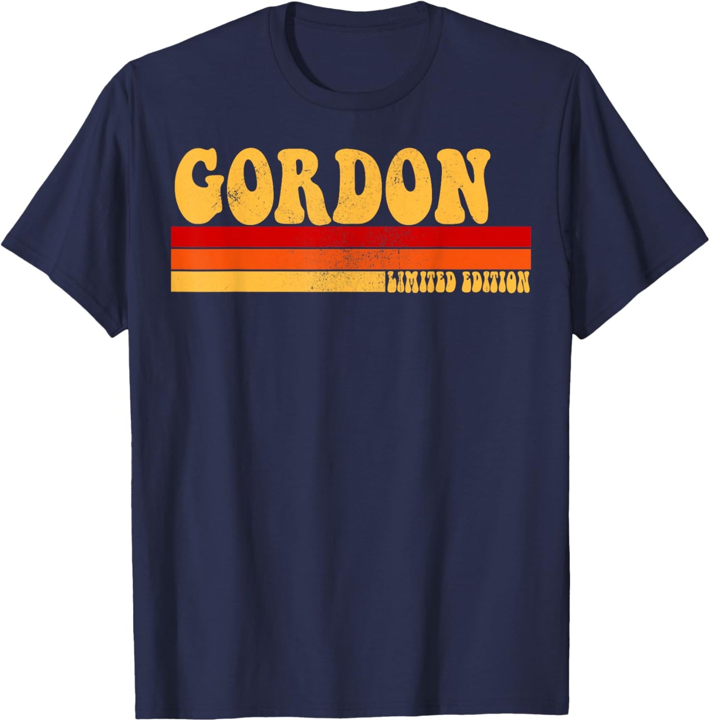 GORDON Name Personalized Idea Men Retro Vintage GORDON T-Shirt - T-Shirt | Navy