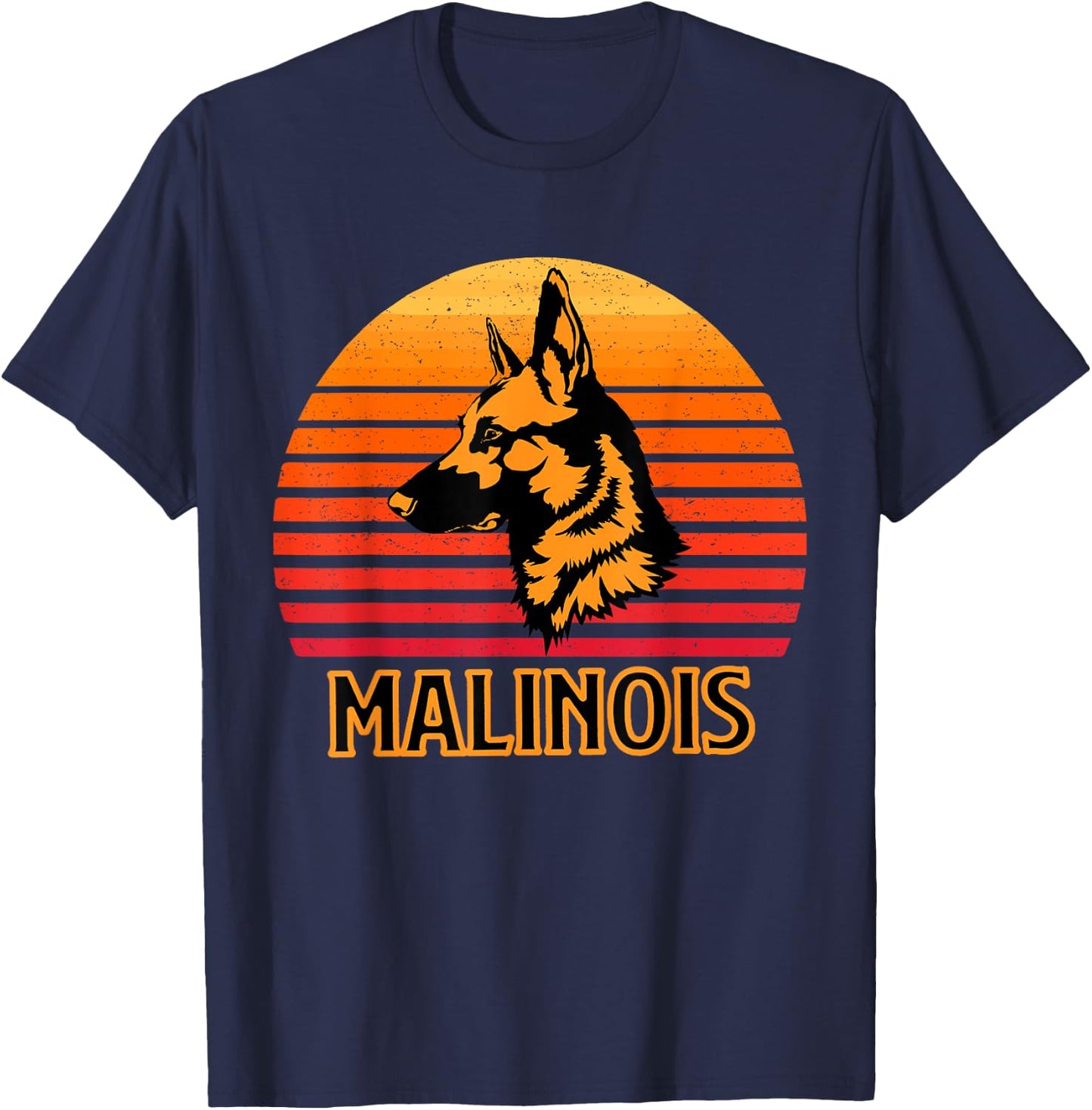 Vintage Belgian Malinois Dog Retro Malinois Gift T-Shirt - T-Shirt | Navy