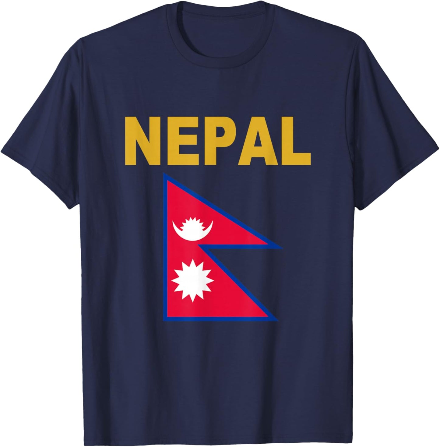 Nepal Flag Cool Nepalese Flags Gift Top T-Shirt - T-Shirt | Navy