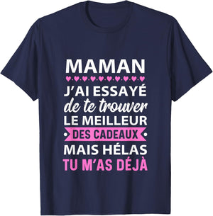 Mom I Tried To Find You Quote Gift Funny Mom , Black, S T-Shirt - T-Shirt | Navy