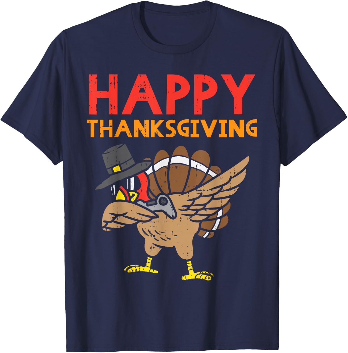 Happy Thanksgiving Dabbing Turkey Gamer Gaming Boys Men Gift T-Shirt - T-Shirt | Navy