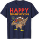 Happy Thanksgiving Dabbing Turkey Gamer Gaming Boys Men Gift T-Shirt - T-Shirt | Navy