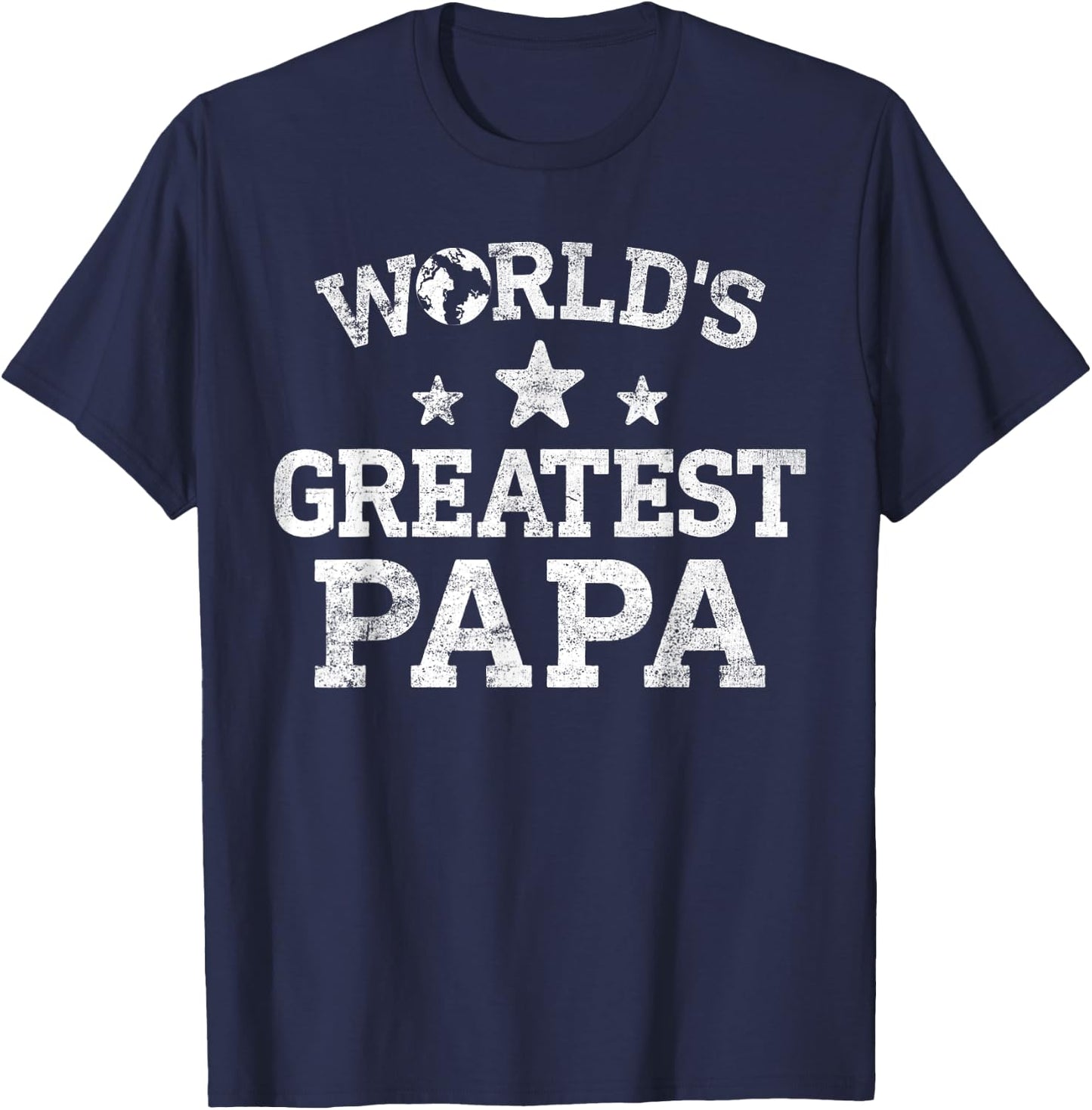 Funny World’s Greatest Papa Father's Day Best Papa Daddy Dad T-Shirt - T-Shirt | Navy