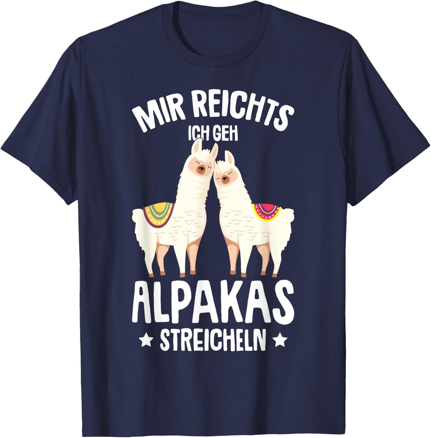 Mir reichts ich geh Alpakas streicheln Lama Girl's Women's , black T-Shirt - T-Shirt | Navy