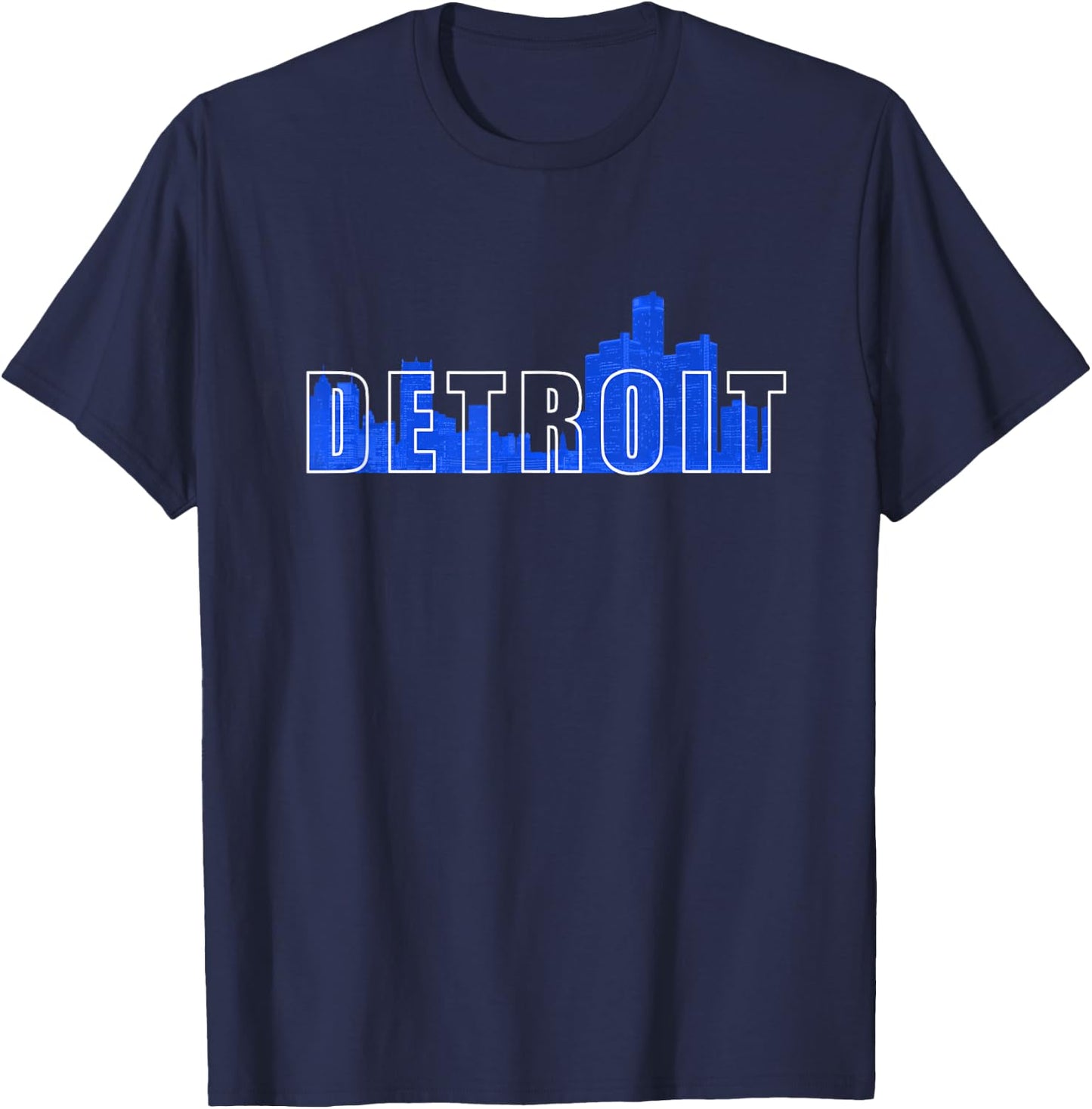 Detroit City Skyline T-Shirt - T-Shirt | Navy