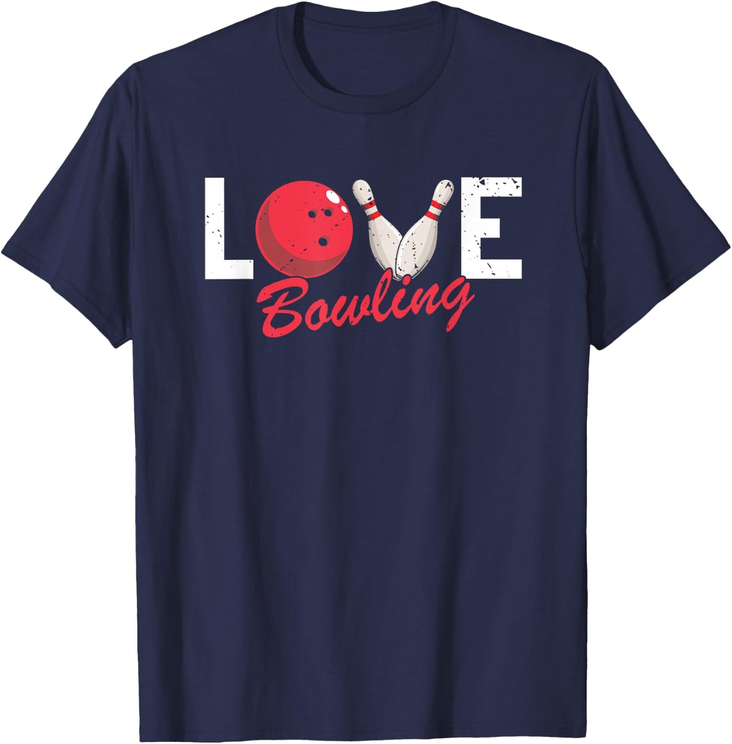 Amour Bowling Ligue Humour Rétro Quilles Thème T-Shirt - T-Shirt | Navy