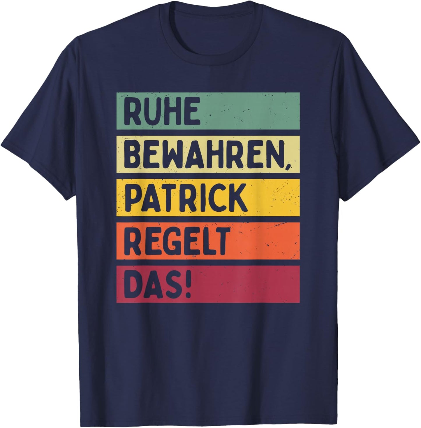 with German Text in Retro Colours [German Language], black T-Shirt - T-Shirt | Navy