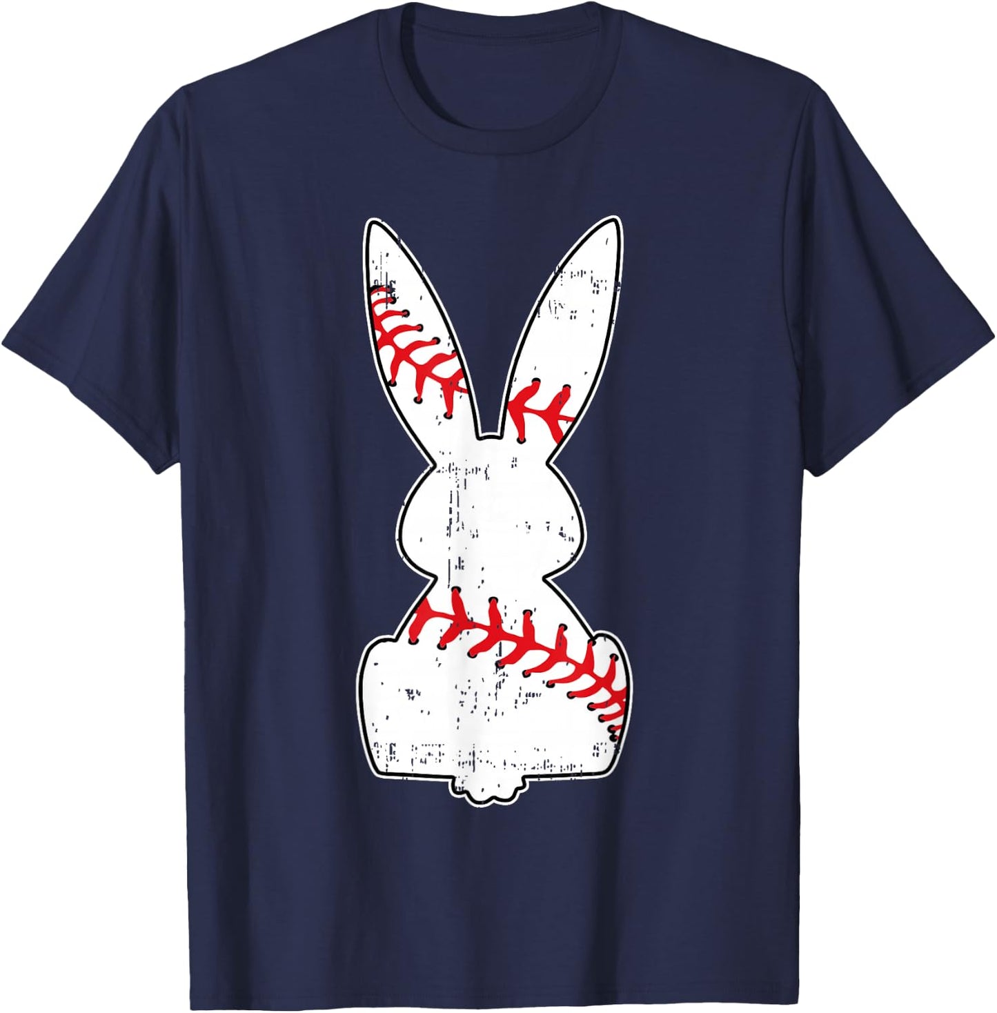 Baseball Bunny Happy Easter Funny Baseball Boys Girls Kids T-Shirt - T-Shirt | Navy