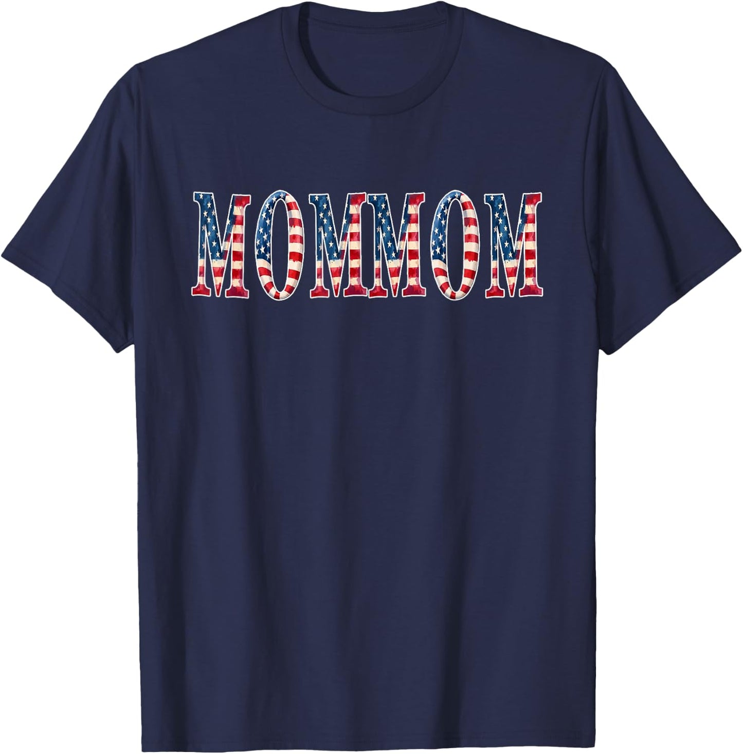 Patriotic American Flag Grandma Mommom Merica T-Shirt - T-Shirt | Navy