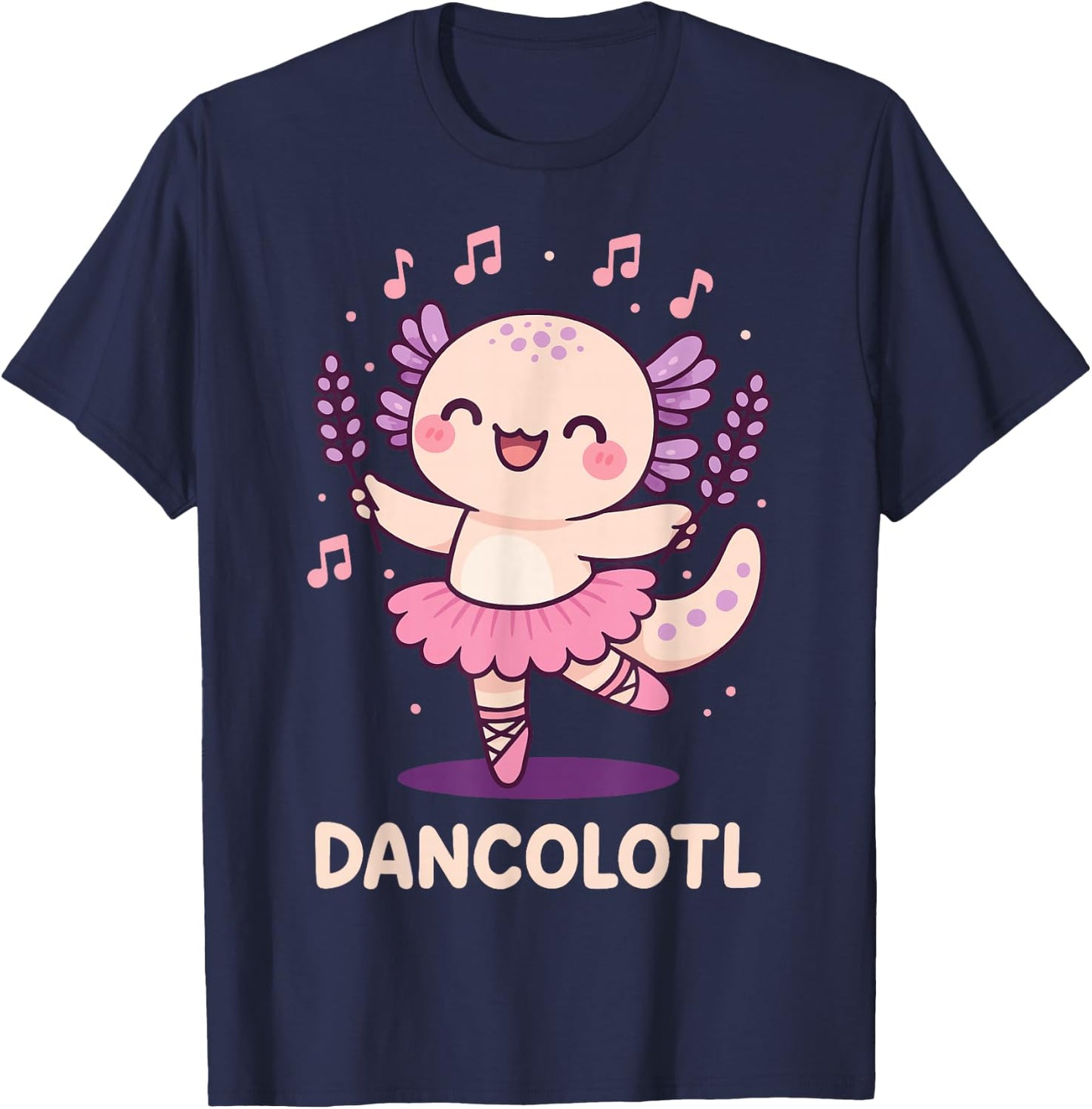 Dancolotl Axolotl Dancing T-Shirt - T-Shirt | Navy