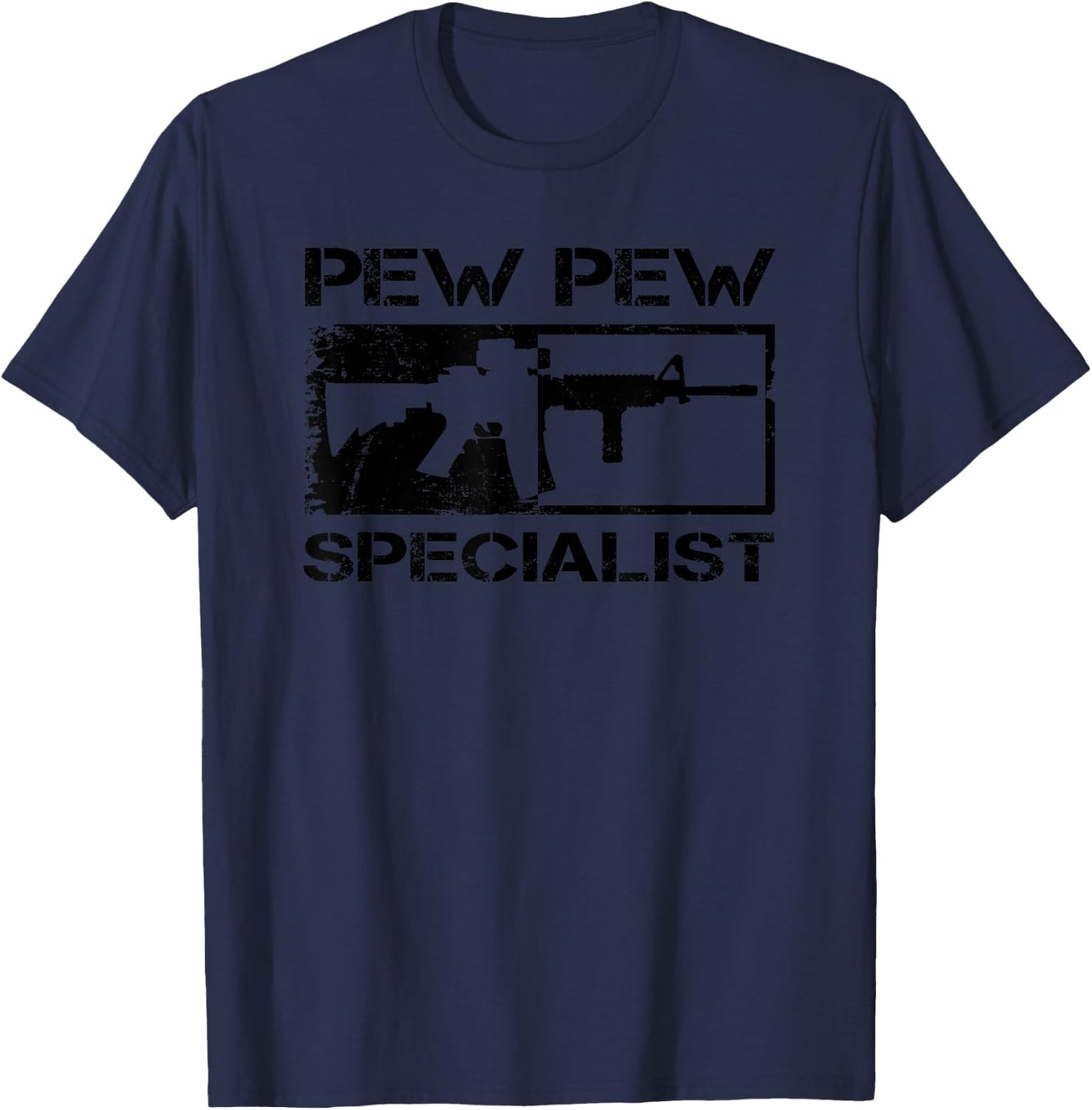 Pew Pew Specialist - 5.56 Pro Gun AR15 Rifle M4 Funny Gun T-Shirt - T-Shirt | Navy