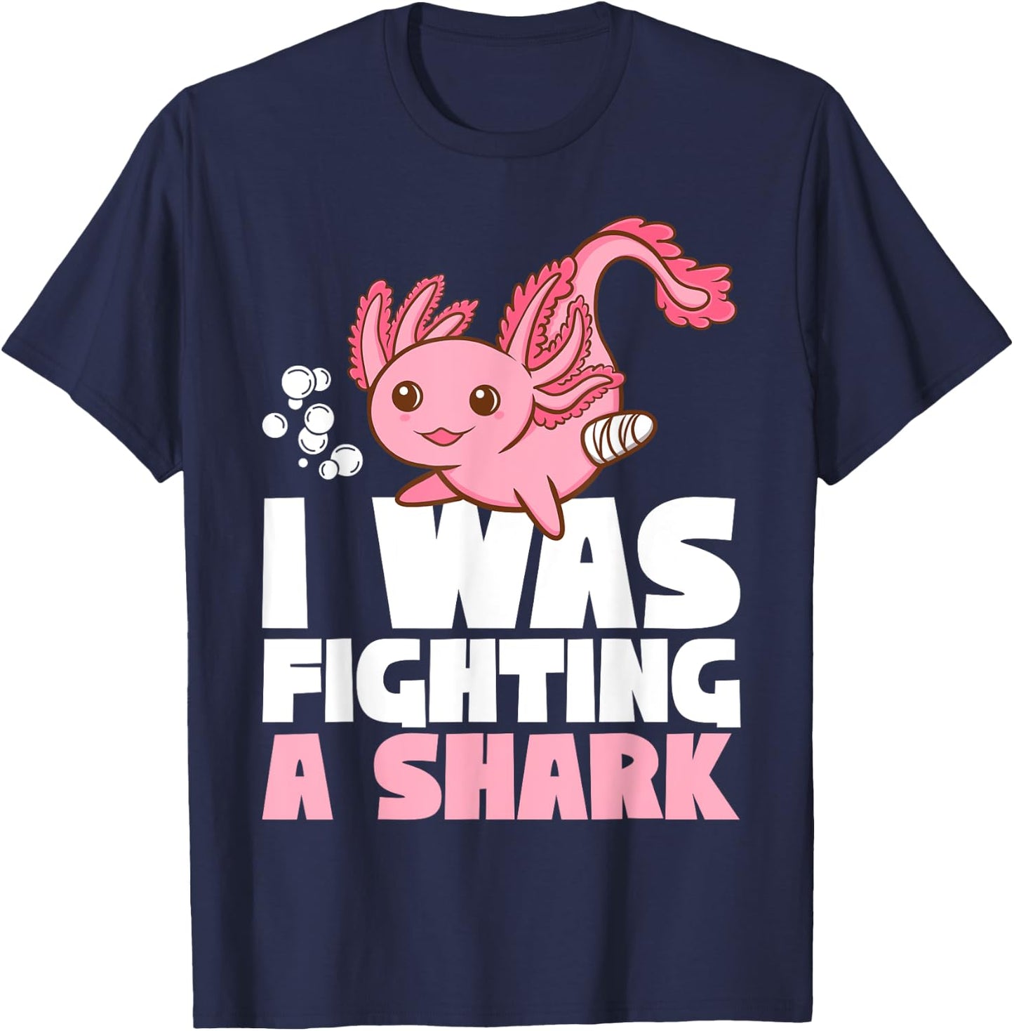 Get well recovery fighting a shark Broken Leg Axolotl Kids T-Shirt - T-Shirt | Navy