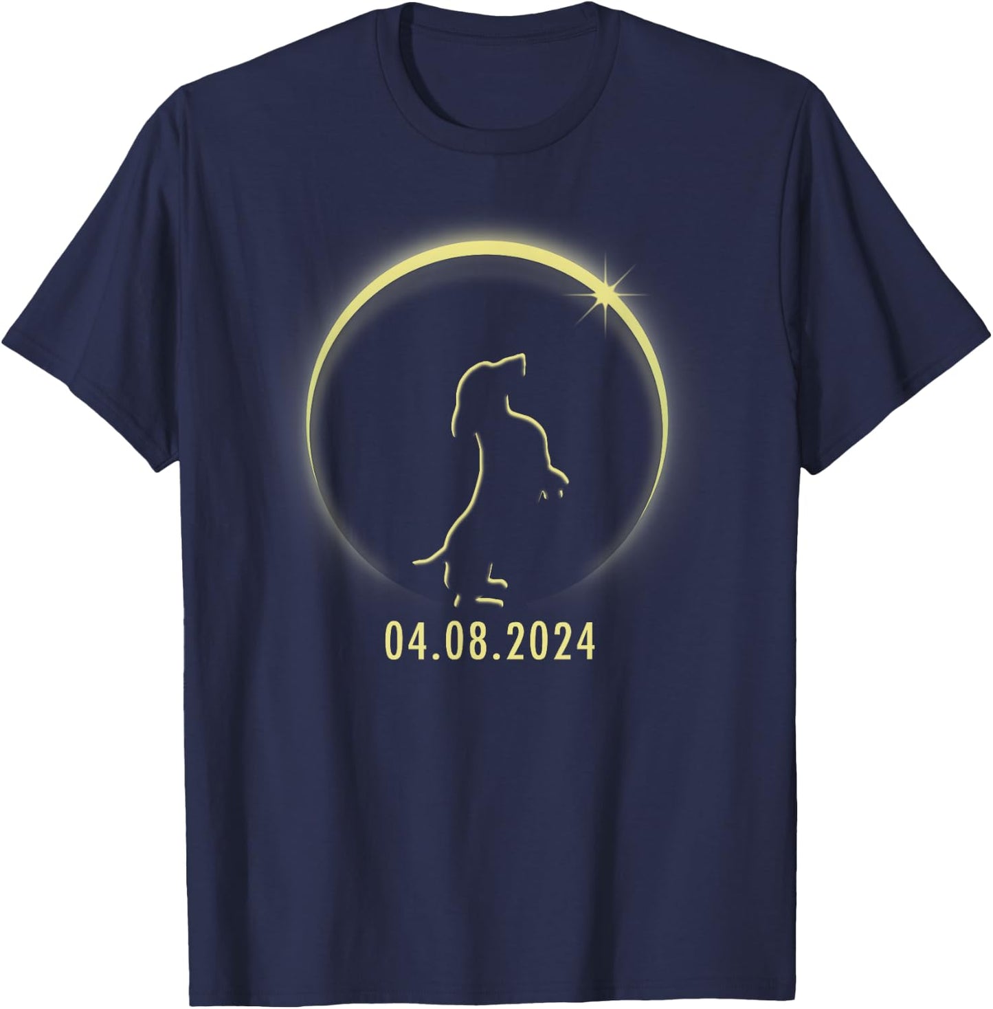 Total Solar Eclipse Dachshund Lover April 8 2024 Totality T-Shirt - T-Shirt | Navy