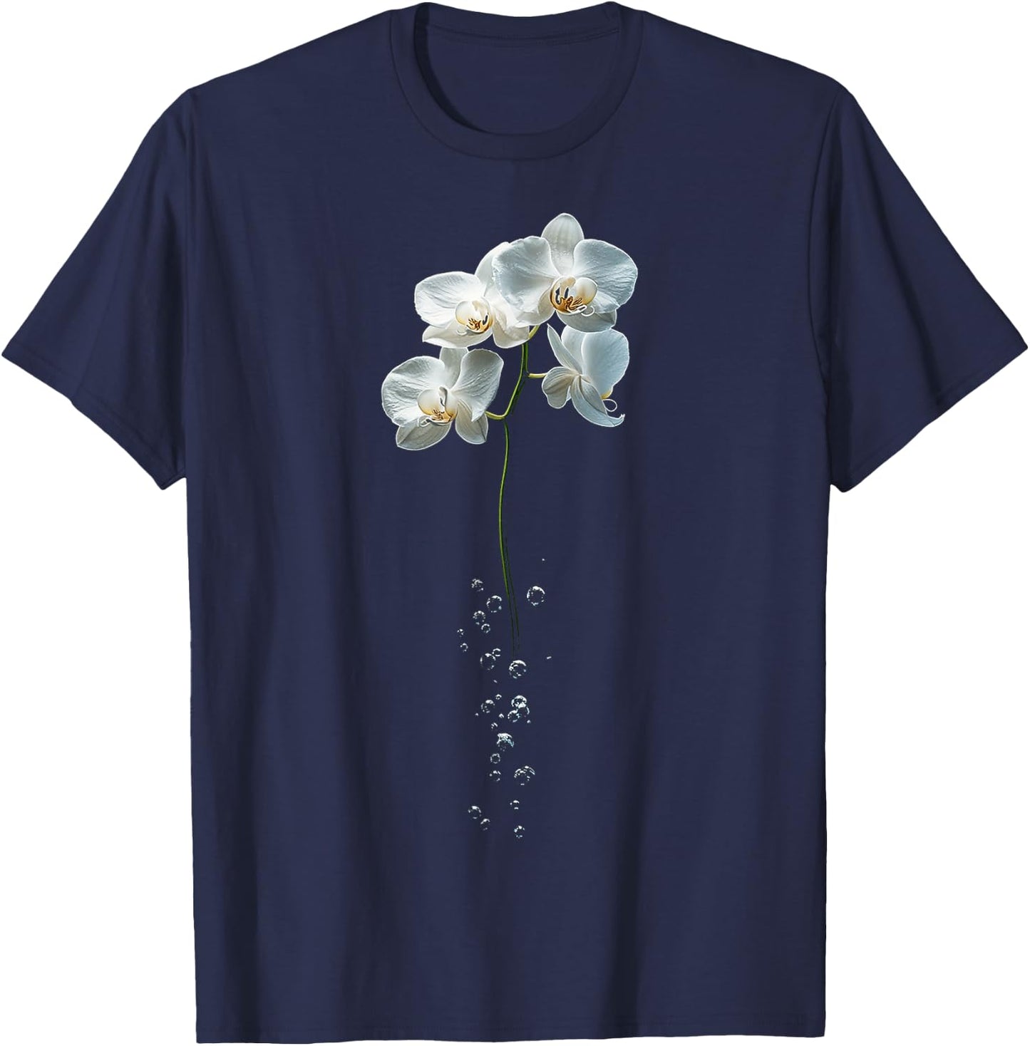 Orchid Pattern UFO Art UFO T-Shirt - T-Shirt | Navy