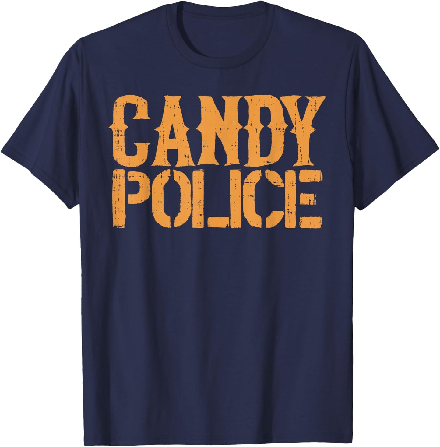 Candy Police Shirt Funny Halloween Costume Parents Mom Dad T-Shirt - T-Shirt | Navy