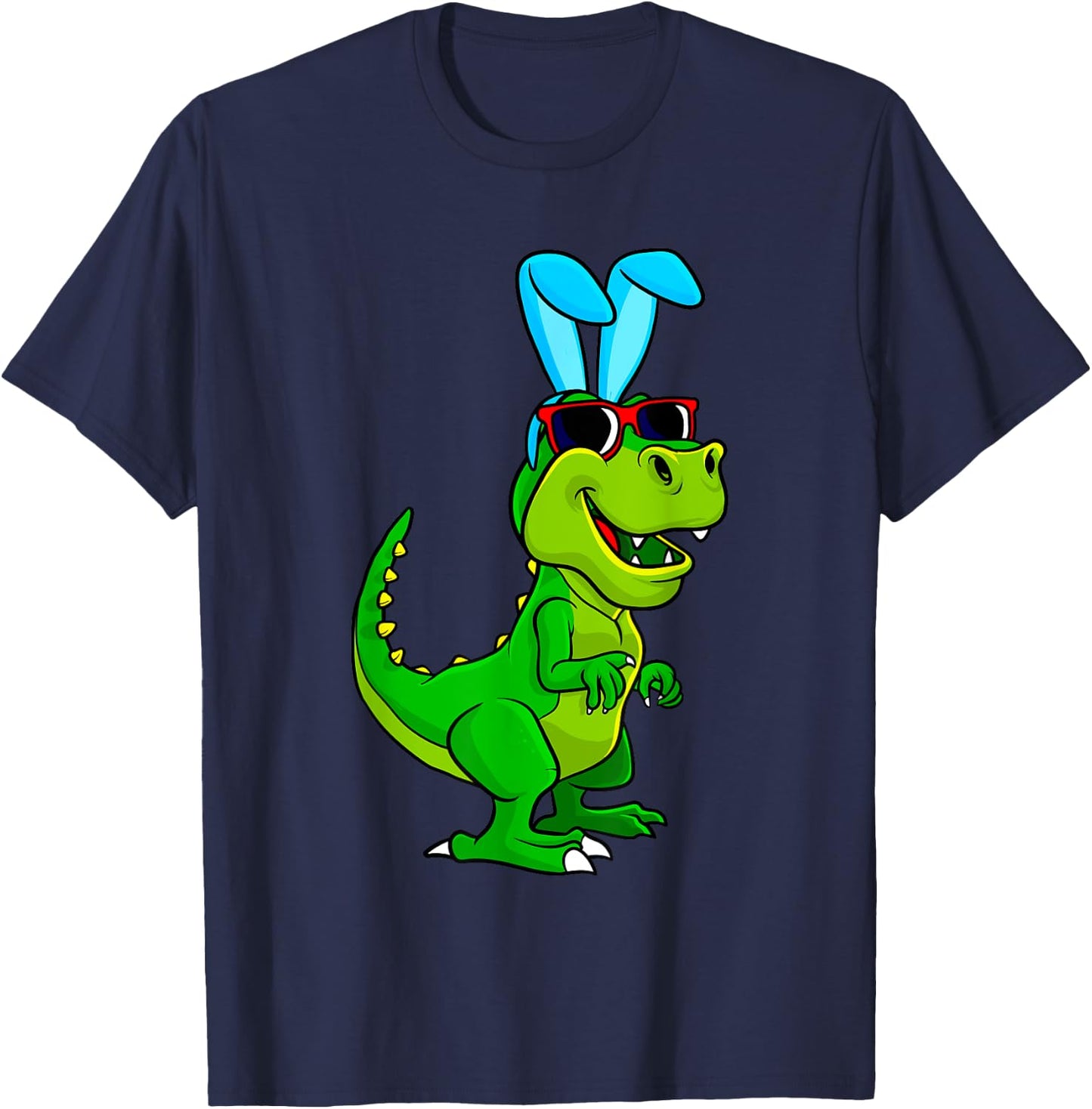 T Rex Easter Bunny Dinosaur Lover Boys Girls Kids T-Shirt - T-Shirt | Navy