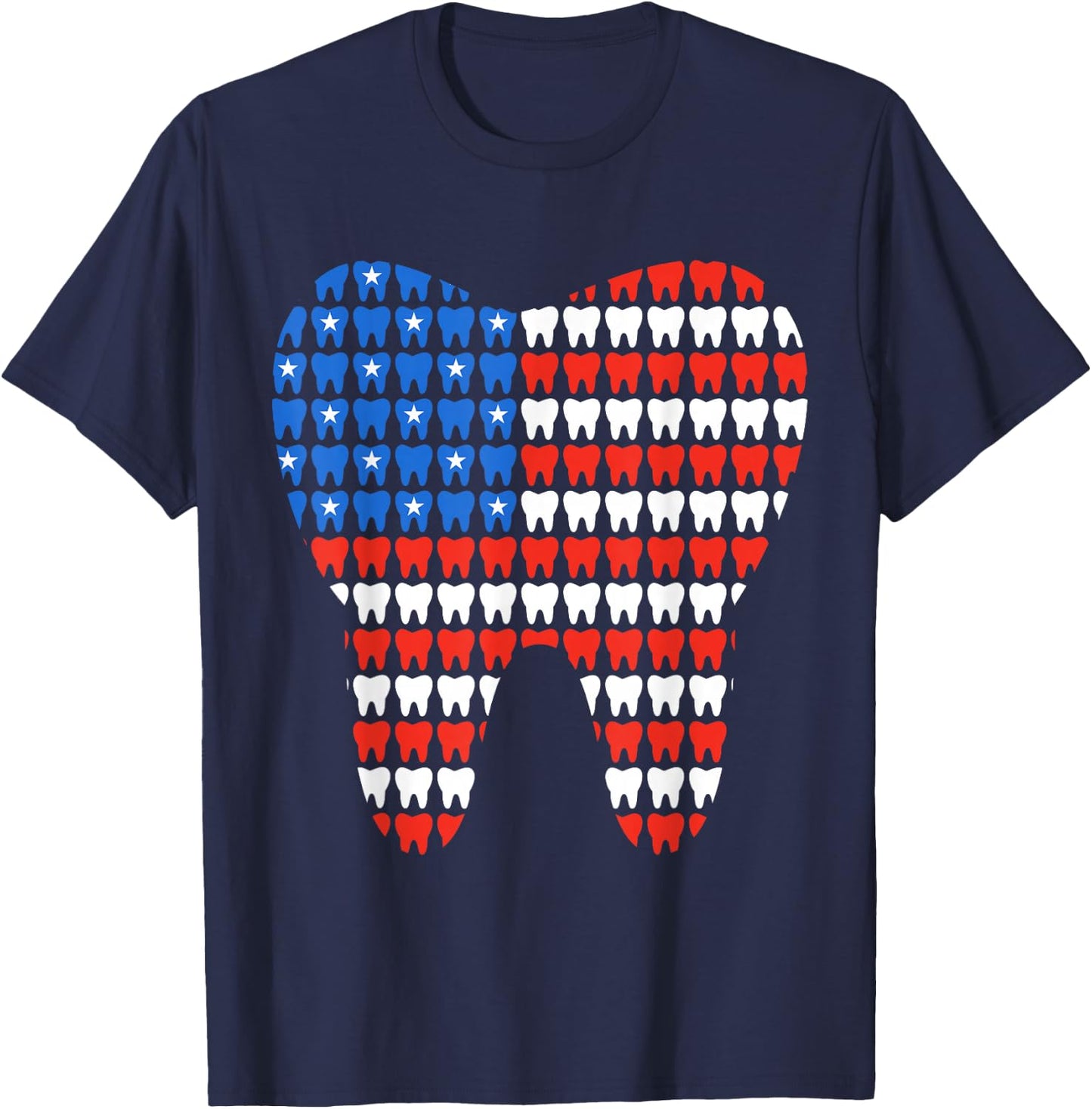 4th of July Patriotic Dental Squad RDH Funny Dental Hygiene T-Shirt - T-Shirt | Navy