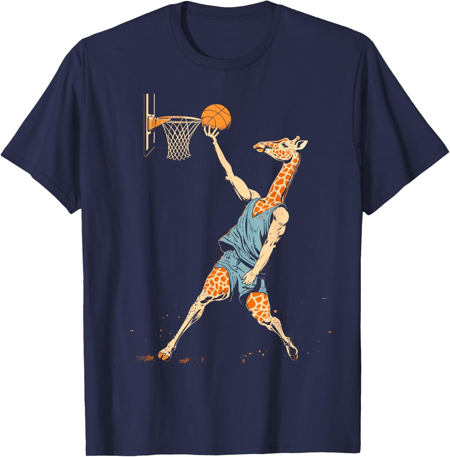 Funny Giraffe Playing Basketball Player Sports Hoops Women T-Shirt - T-Shirt | Navy