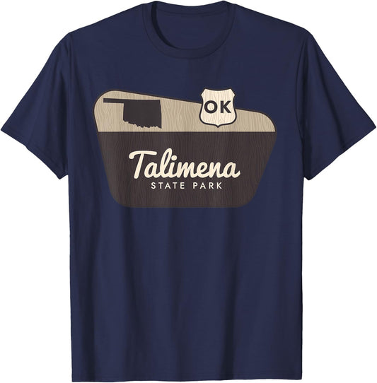 Talimena State Park Oklahoma Welcome Sign Vacation T-Shirt - T-Shirt | Navy