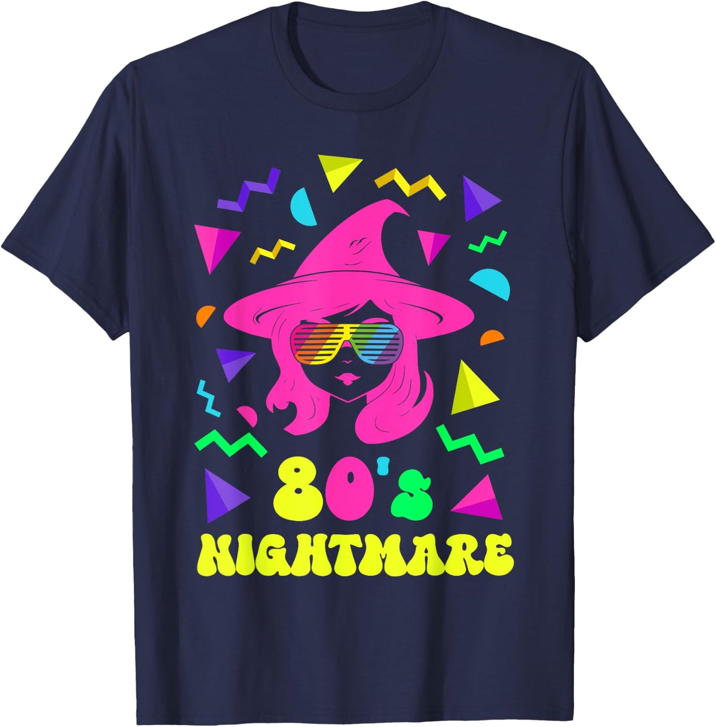 80's Nightmare Witch 1980s Retro Style 80s Women Halloween T-Shirt - T-Shirt | Navy