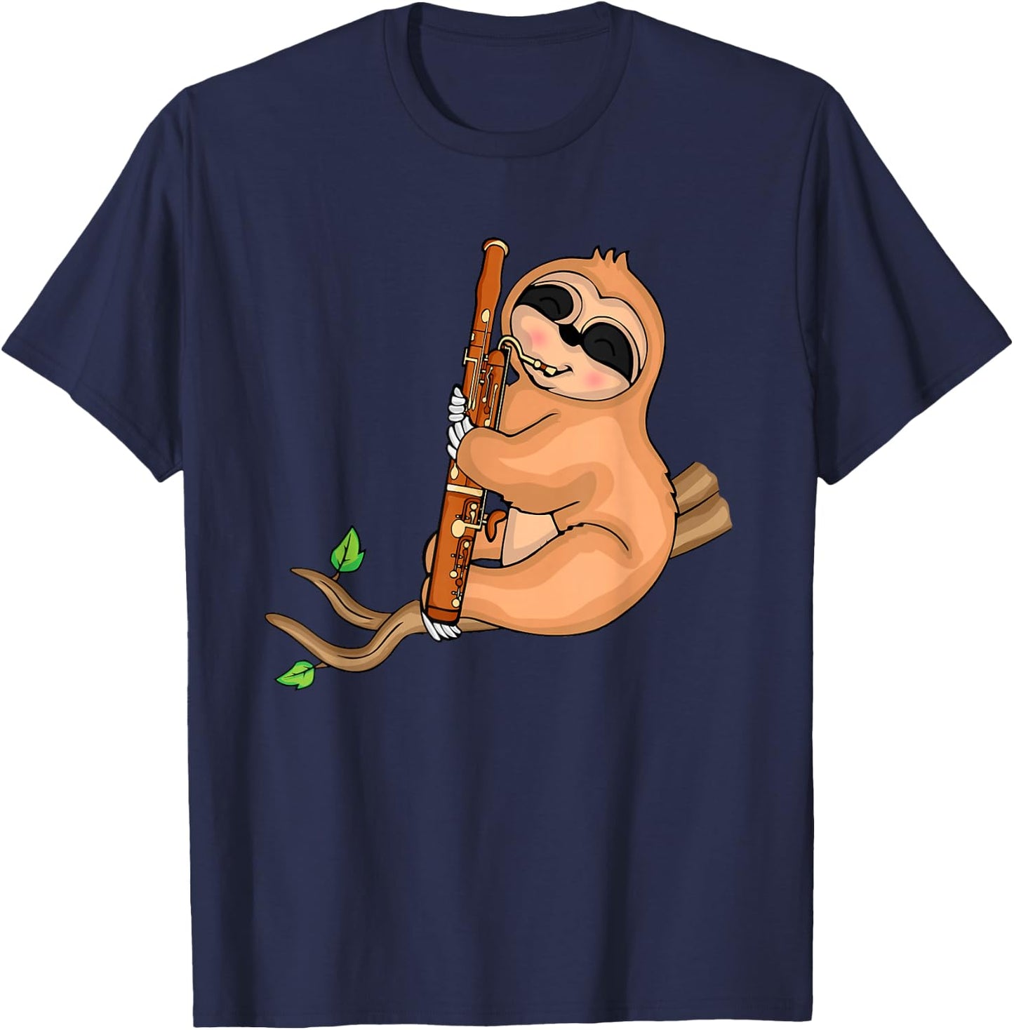 Sloth Bassoonist Player Music Kids Big Band Bassoon T-Shirt - T-Shirt | Navy