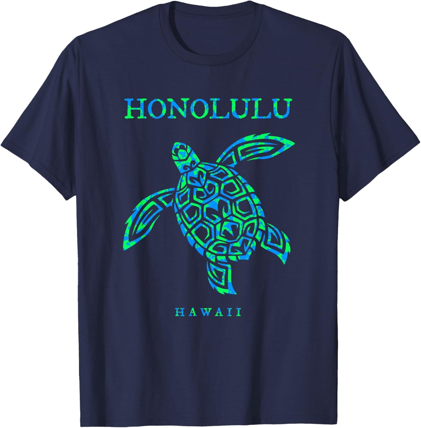 Honolulu Hawaii Sea Turtle Boys Girls Toddler Souvenir T-Shirt - T-Shirt | Navy