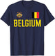 Belgium Flag Belgie Football Soccer Fan Men Women Kids T-Shirt - T-Shirt | Navy