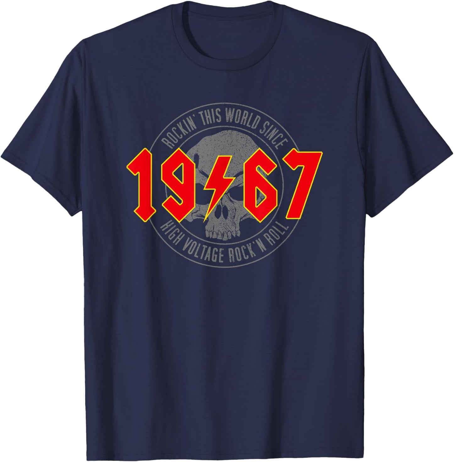 1967 Vintage Birthday Rock and Roll Heavy Metal , black T-Shirt - T-Shirt | Navy