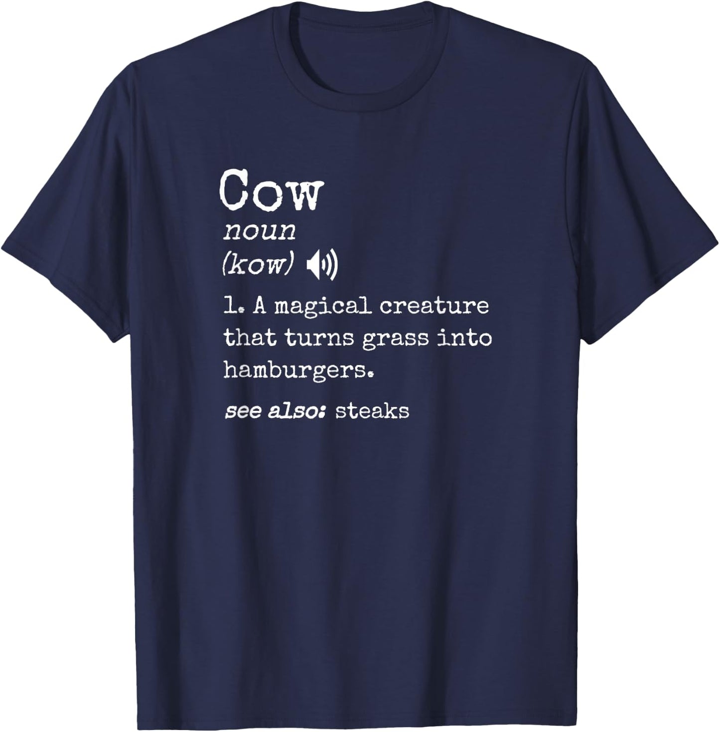 Grilling Beef Steak Lover Funny Cow Hamburger Definition T-Shirt - T-Shirt | Navy