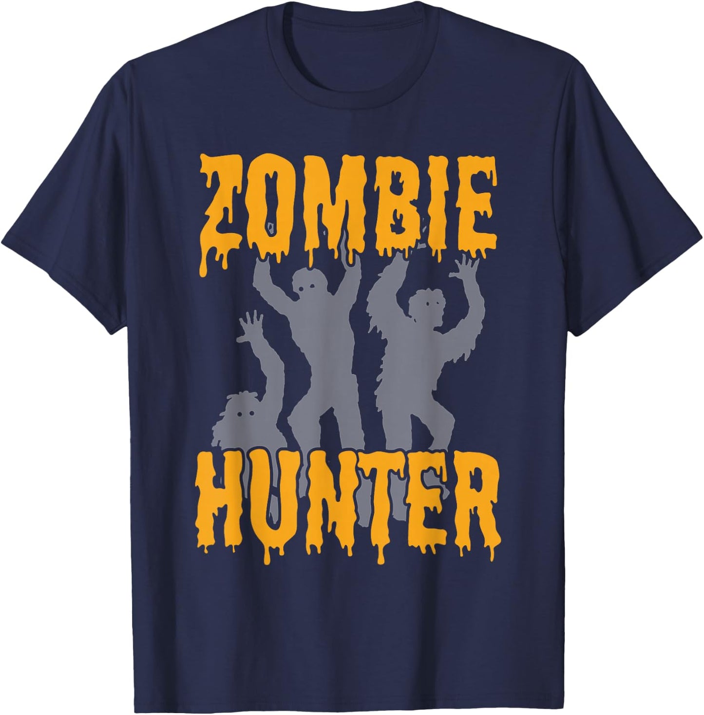 Funny Zombie Hunter Halloween party costume T-Shirt - T-Shirt | Navy