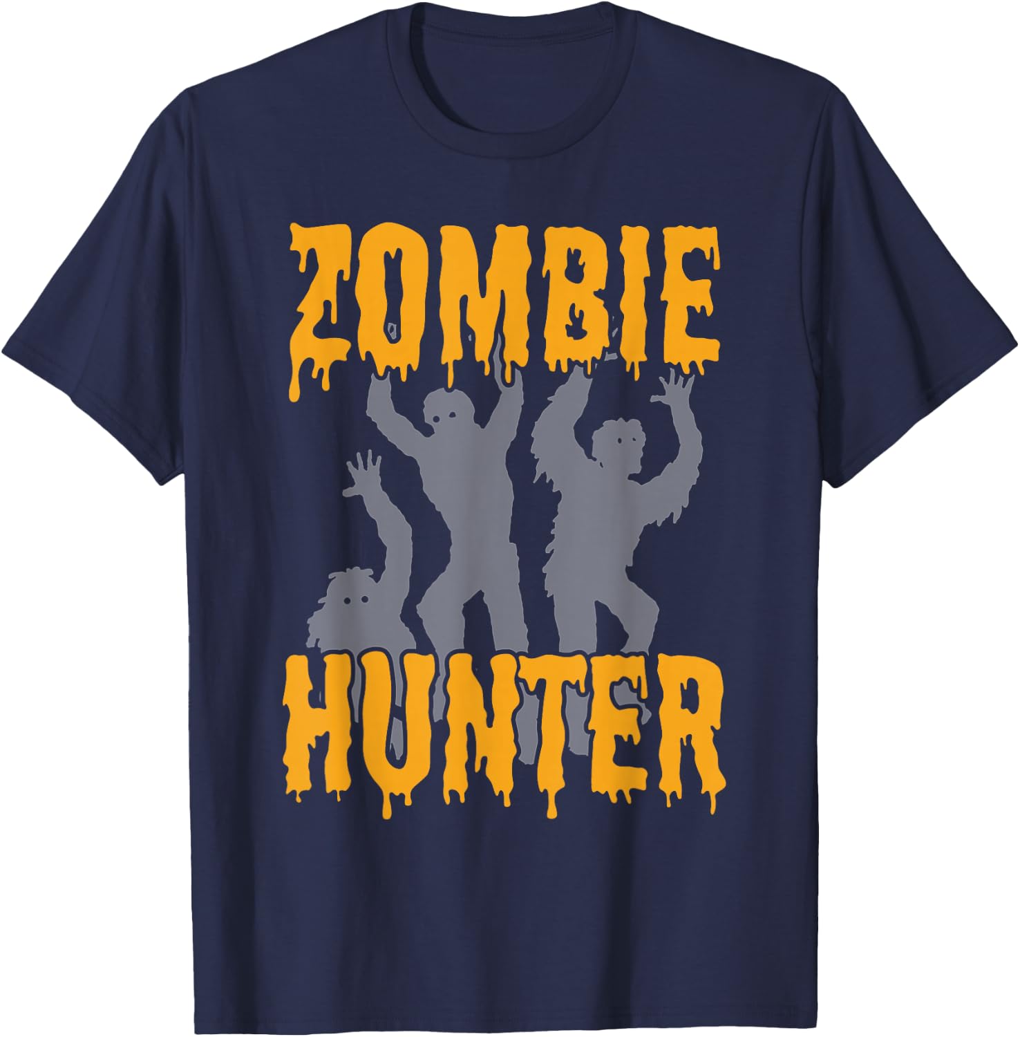 Funny Zombie Hunter Halloween party costume T-Shirt - T-Shirt | Navy