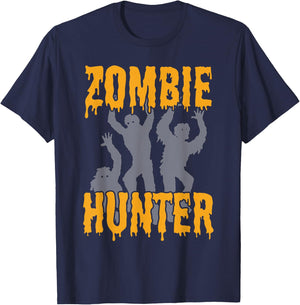 Funny Zombie Hunter Halloween party costume T-Shirt - T-Shirt | Navy
