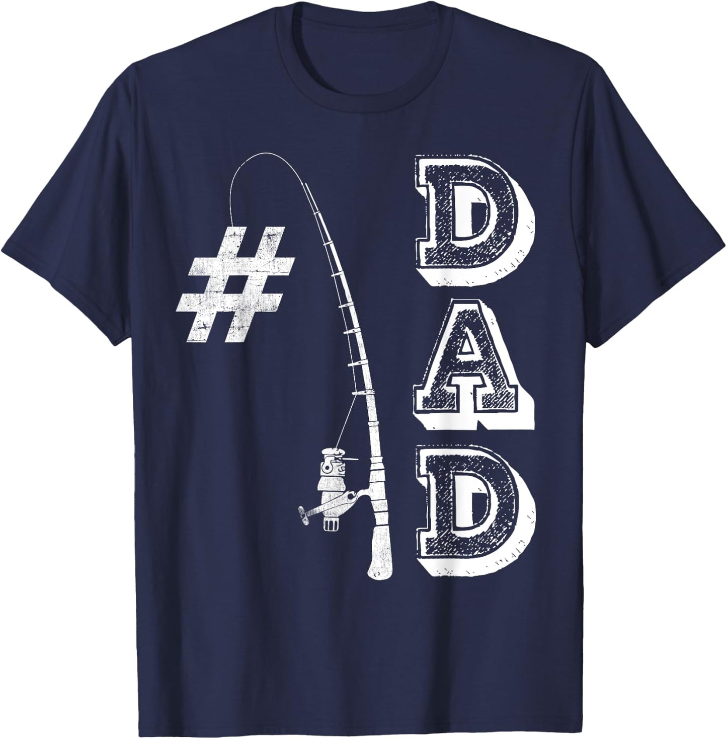 #1 Dad Fishing Fishermen Papa Number one Fathers Day T-Shirt - T-Shirt | Navy