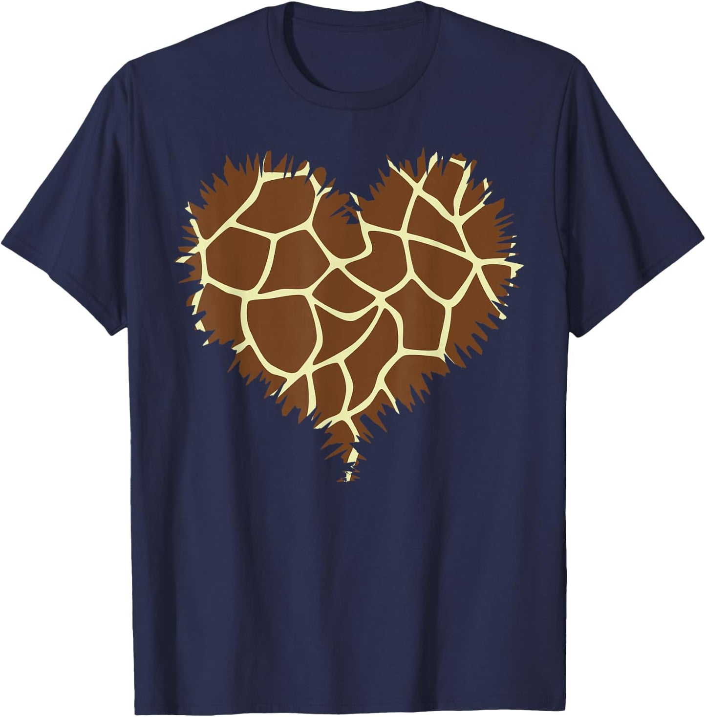 I Love Giraffes Cute Heart Giraffe Print , black T-Shirt - T-Shirt | Navy