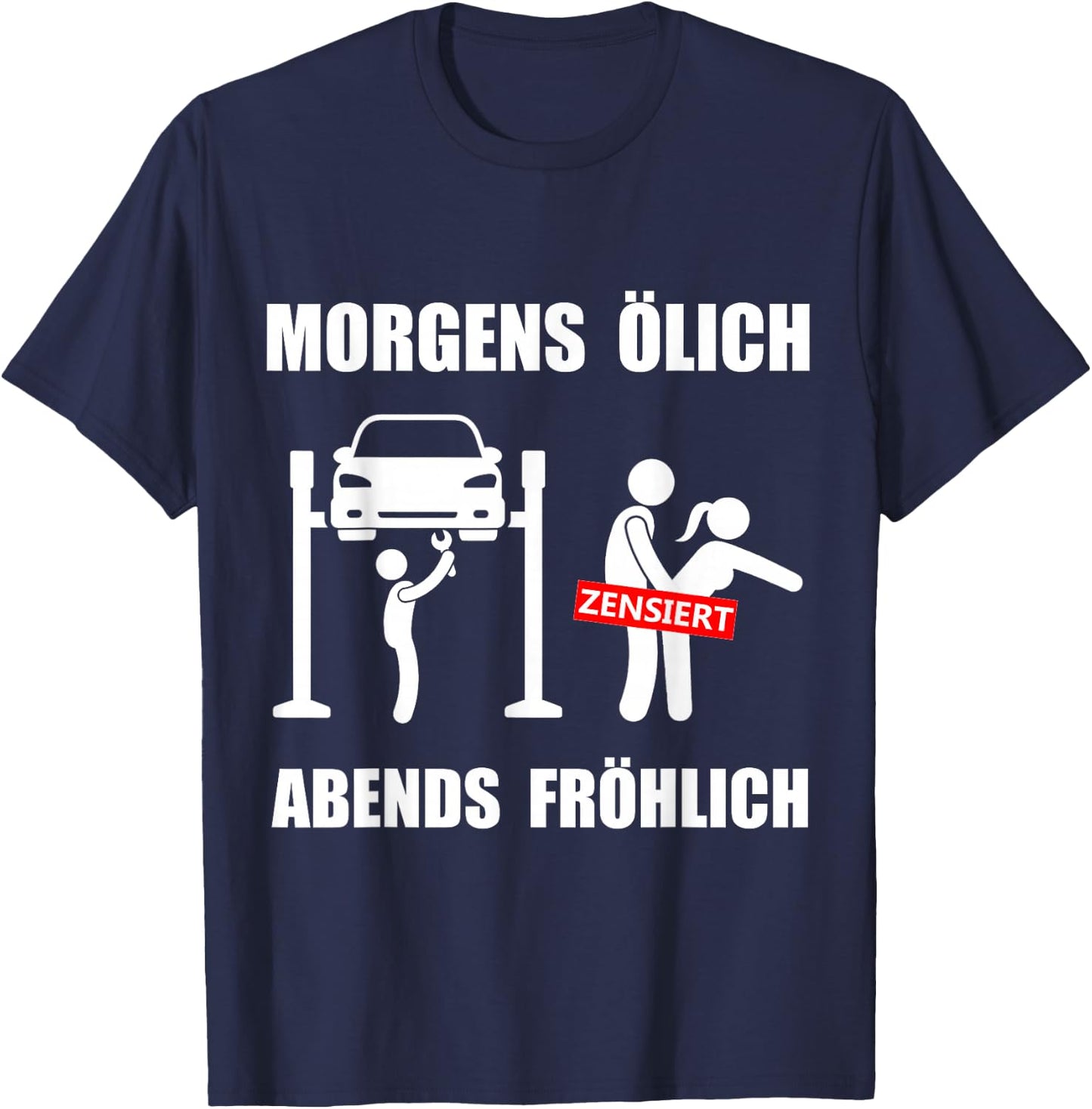 Herren KFZ Mechatroniker Lustige Mechaniker Sprüche ölich fröhlich T-Shirt - T-Shirt | Navy