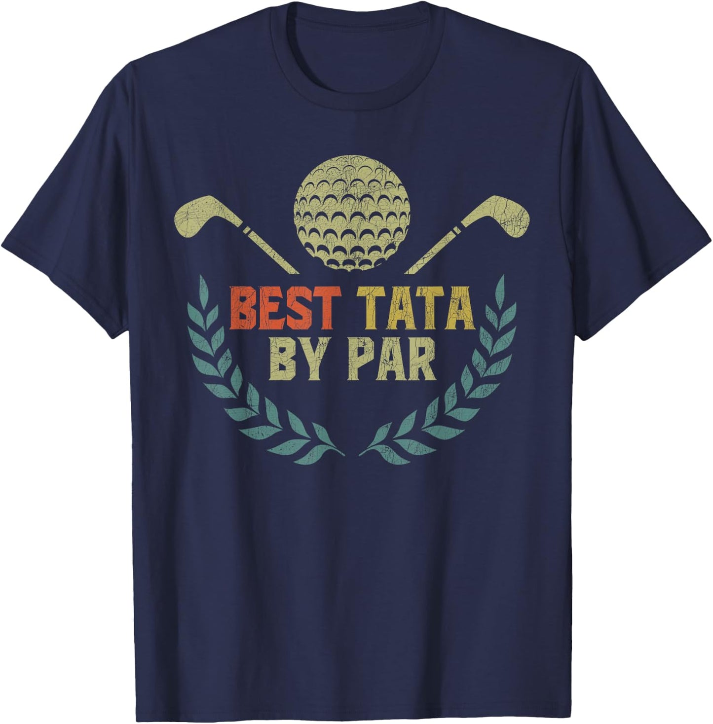 Fathers Day Golf Grandpa, Vintage Best Tata by Par T-Shirt - T-Shirt | Navy